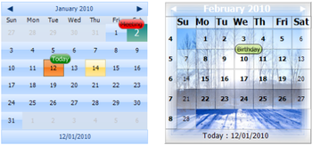 TAdvSmoothCalendar screenshot