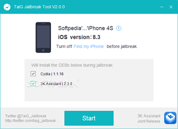 TaiG Jailbreak Tools screenshot