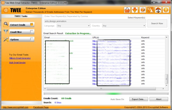 Tala Web Email Extractor Express Edition screenshot
