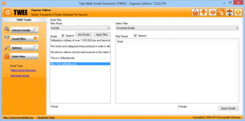 Tala Web Email Extractor (TWEE) Express Edition screenshot 3