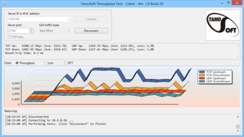 TamoSoft Throughput Test screenshot