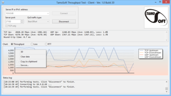 TamoSoft Throughput Test screenshot 2