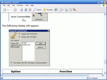 TamperIE Web Security Tool screenshot 2