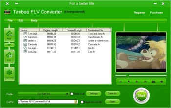 Tanbee FLV Converter screenshot
