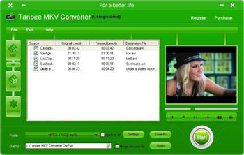 Tanbee MKV Converter screenshot