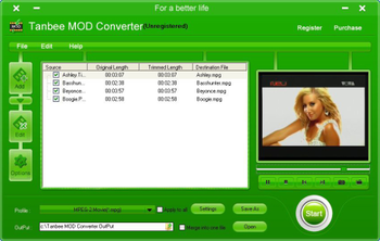 Tanbee MOD Video Converter screenshot