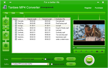 Tanbee MP4 Converter screenshot