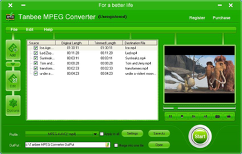 Tanbee MPEG Converter screenshot