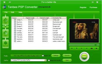 Tanbee PSP Converter screenshot