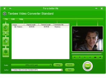 Tanbee Video Converter Standard screenshot