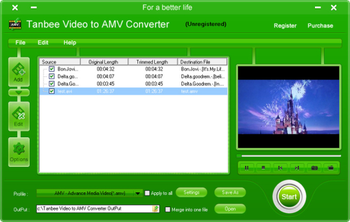 Tanbee Video to AMV Converter screenshot