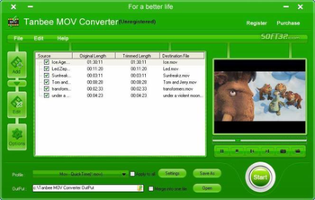Tanbee Video to MOV Converter screenshot