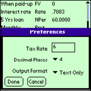 tApCalc Financial tape calculator(Palm) screenshot 2
