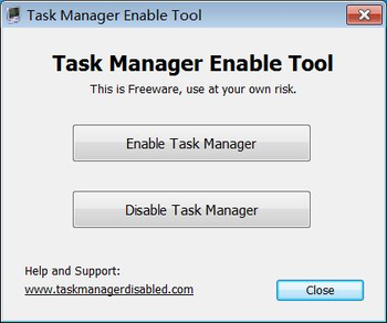Task Manager Enable Tool screenshot