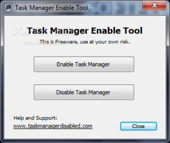 Task Manager Enable Tool screenshot