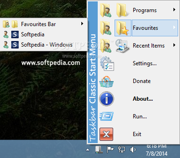 Taskbar Classic Start Menu screenshot