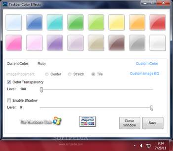 Taskbar Color Effects screenshot