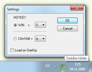 TaskBar Hider screenshot
