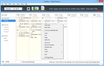 TaskRun Week Planner screenshot