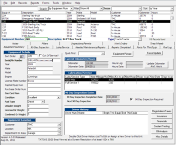 TATEMS Fleet Management Maintenance Software screenshot