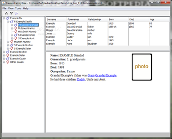 Taurus FamilyTree screenshot