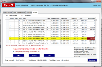 Tax-D 2011 screenshot