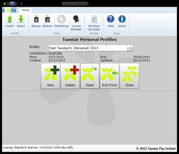 Taxstar 2 Personal Edition  screenshot