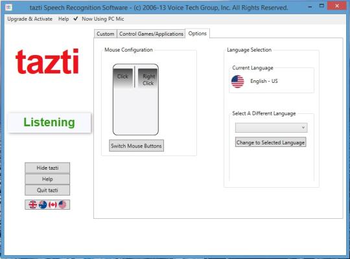 Tazti Speech Recognition Software for Windows 7, 8, 8.1  screenshot
