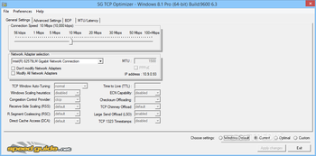 TCP Optimizer screenshot