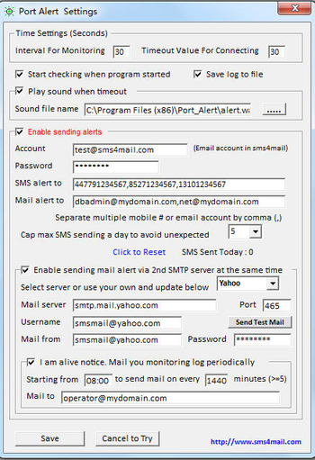TCP Ports Monitor & Alert screenshot