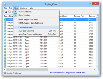 TcpLogView screenshot 2