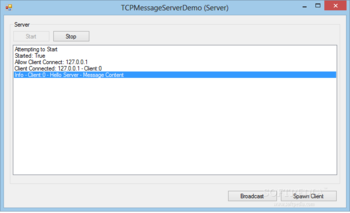 TCPMessageServer screenshot