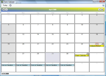 Team Calendar screenshot