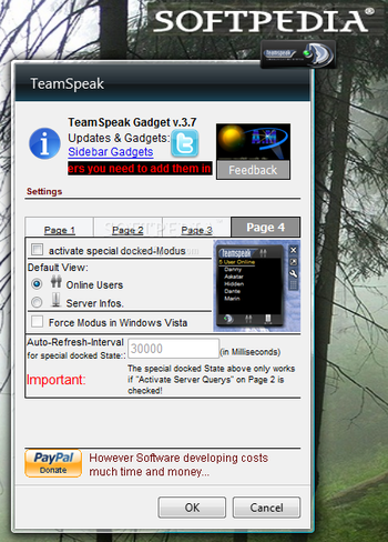 TeamSpeak Gadget screenshot 5