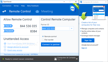 TeamViewer Portable screenshot