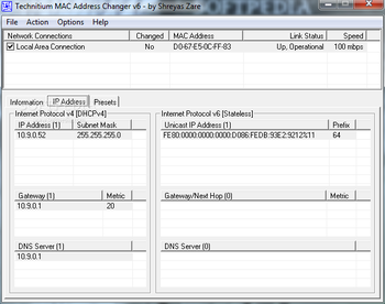 Technitium MAC Address Changer screenshot 2