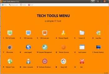 TechTools Menu screenshot