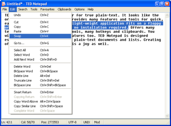 TED Notepad Portable screenshot
