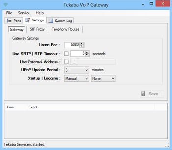 Tekaba VoIP Gateway screenshot
