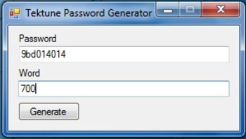 Tektune Password Generator screenshot