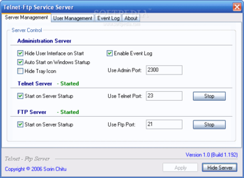 Telnet Ftp Server screenshot