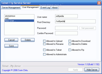 Telnet Ftp Server screenshot 2
