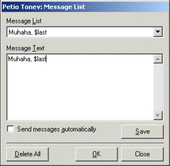 Template Message screenshot