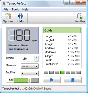 TempoPerfect Computer Metronome screenshot 2