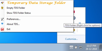 Temporary Data Storage Folder screenshot