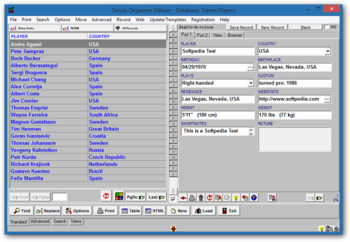 Tennis Organizer Deluxe screenshot