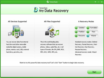 Tenorshare Free Any Data Recovery screenshot