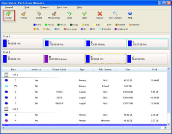 Tenorshare Free Partition Manager screenshot