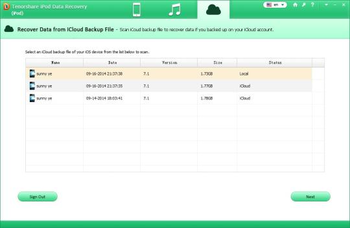 Tenorshare iPod Touch 4 Data Recovery screenshot