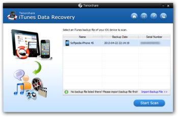 Tenorshare iTunes Data Recovery screenshot